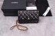 Chanel Lambskin & Gold-Tone Metal Wallet on Chain Black