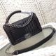 Boy Chanel Chevron Sheepskin Flap Bag A67088 Black Top Handle