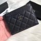 Chanel Classic Card Holder in Black Grained Calfskin and Silver-Tone Metal A84105