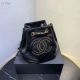 CHANEL Black Small Calfskin Backpack with Gold-Tone Metal