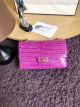 Chanel A01112 Alligator Flap Bag in Lavender with Gold-Tone Metal