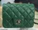 Chanel Classic Mini Flap Bag in Green Cannage Pattern Leather - A8171