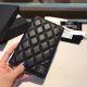 Chanel Calfskin Leather & Silver-Tone Metal Wallet Black