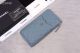 Chanel Grained Calfskin & Gold-Tone Metal Classic Pouch in Light Blue