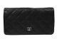 Chanel Black Bi-Fold Wallet with Original Cannage Pattern A31509 Silver