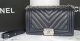 Boy Chanel Flap Bag in Original Chevron Sheepskin A67025 Royal Blue Feature