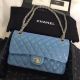 Chanel Blue Calfskin & Gold-Tone Metal A01112 Bag