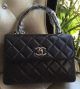 Chanel Classic Top Flap Bag in Black Sheepskin Leather A92236 Silver