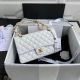 Chanel 2.55 Classic Flap Bag in Original Sheepskin Leather White - A1112