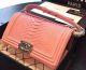 Chanel Boy Flap Shoulder Bag in Pink Python Leather A66095 Silver