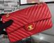 Chanel 2.55 Red Lambskin Chevron Leather Flap Bag