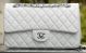 Chanel 2.55 Flap Bag in White Sheepskin Leather A37586 Silver