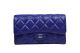 Chanel Tri-Fold Wallet in Blue Original Cannage Pattern Leather