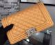Chanel Gold Calfskin Leather Boy Flap Shoulder Bag A8708 Silver