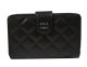 Chanel Matelasse Bi-Fold Wallet Black Sheepskin A48667 Silver