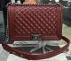 Boy Chanel Flap Bags with Original Wine Cannage Pattern A67088 Silver