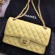 Chanel Yellow Calfskin Leather Gold-Tone Metal Handbag A01112