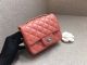 Chanel Classic Mini Flap Bag in Original Sheepskin Leather A1115 - Pink with Silver Chain-JK5178