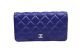 Chanel Bi-Fold Wallet in Original Cannage Pattern Leather Blue