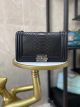Boy Chanel Flap Shoulder Bag in Original Snake Leather Black with Silver-Tone Metal