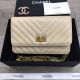 High-Quality Chanel 2.55 Wallet on Chain A70328 in Creamy White