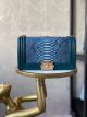 Boy Chanel Flap Shoulder Bag in Original Blue Snake Leather AS67086