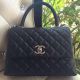 Chanel Classic Top Handle Bag with Original Cannage Pattern Black A95169