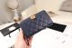 Chanel Calfskin Leather Gold-Tone Metal Wallet Dark Blue