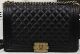 Boy Chanel Flap Bag in Original Black Cannage Pattern - A67088 Gold