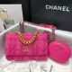 Chanel 19 Flap Bag WOC 33817 in Rose Color