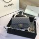 Chanel Classic Flap Bag in Grey Sheepskin Leather 1116 Gold