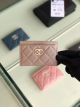 Chanel Classic Card Holder in Grained Calfskin & Gold-Tone Metal - Light Pink