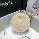 Replica Chanel White Wool Sheepskin and Gold-Tone Metal Bag AP0366