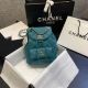 Chanel Green Grained Calfskin & Gold-Tone Metal Backpack AS1371