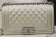Boy Chanel Flap Bag with Off-White Cannage Pattern - A67025 Silver