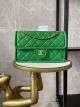 Chanel Grained Calfskin Flap Bag in Green - AS2357