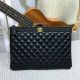 Best High Quality Replica Chanel Sheepskin Leather Clutch Bag Gold Hardware 7010