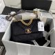Chanel Black Velvet Flap Bag - Style AS1160