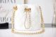 Chanel Grained Calfskin Drawstring Bag with Gold Metal - White