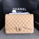 Chanel Maxi Quilted Classic Flap Bag in Apricot Sheepskin Leather A58601 Silver