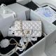 Chanel Flap Bag in Iridescent Calfskin with Light Gold-Tone Hardware - Pearl White