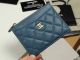 Chanel Classic Card Holder in Grained Calfskin & Gold-Tone Metal - Blue