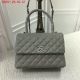 Chanel Grey Caviar Leather Top Handle Bag 92991