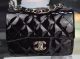 Chanel Classic Mini Flap Bag in Black Patent Leather with Silver Hardware CF7171