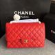 High quality Red Chanel Flap Shoulder Bag in Original Calfskin Leather CF1113 Gold.