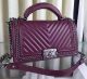 Chanel Boy Chevron Sheepskin Top Flap Bag A67088 Burgundy