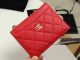 Replica Chanel Classic Card Holder in Grained Calfskin and Gold-Tone Metal, Red