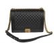 Chanel Boy Flap Shoulder Bag in Black Sheepskin Leather - A67087 Gold