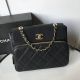 Chanel Flap Bag in Grained Calfskin and Gold-Tone Metal, Black - AS1199