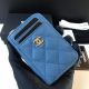 Chanel Calfskin Card Holder in Blue AP1650